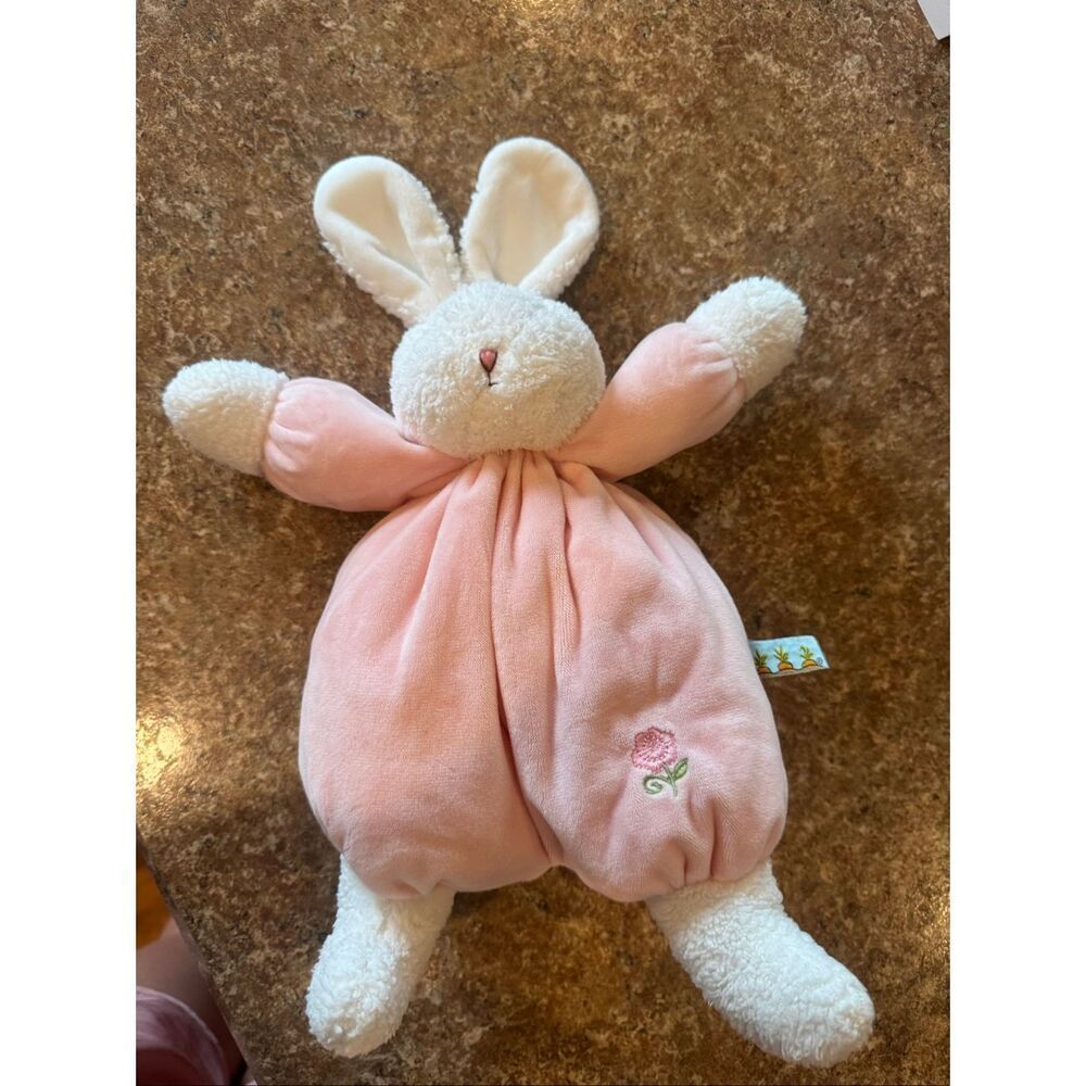 Bunnies By The Bay Sweet Buns Pink Blossom Bunny Lovey Security Blanket Plush Re